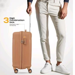 KAMILIANT by American Tourister Savvy|Cabin Trolley Bag Small Size (55 cms) for Travel| Hard Case Polypropylene (PP) Suitcase|360° 8-Wheel Spinner Luggage Trolley|Combination Lock|Orange Pastry