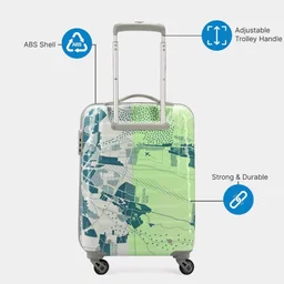 Skybags Cabin Trooper 55 Cms Small Abs Hardshellsided 4 Wheels Spinner Printed Luggage/Inline Suitcase/Trolley Back (Pale Green), Large
300+ bought in past month