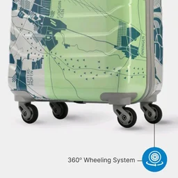 Skybags Cabin Trooper 55 Cms Small Abs Hardshellsided 4 Wheels Spinner Printed Luggage/Inline Suitcase/Trolley Back (Pale Green), Large
300+ bought in past month