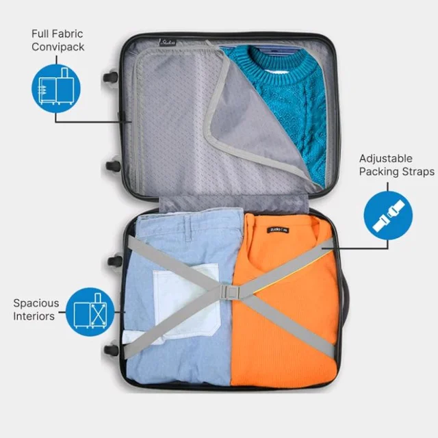Skybags Cabin Trooper 55 Cms Small Abs Hardshellsided 4 Wheels Spinner Printed Luggage/Inline Suitcase/Trolley Back (Pale Green), Large
300+ bought in past month