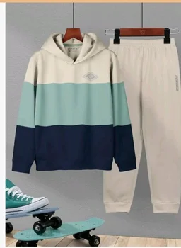 HELLCAT Printed Cotton Blend Hoodie T-shirt and Jogger Trackpant Clothing Set for Boys.
- 16 y, Sea Green