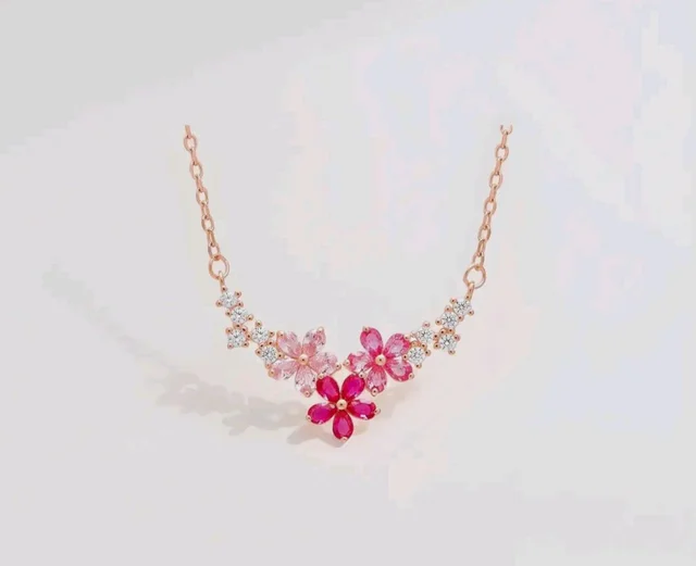 ZAVYA 925 Sterling Silver Rose Gold Plated Necklace with Cubic Zirconia | Gift for Women & Girls | With Certificate of Authenticity & 925 Hallmark