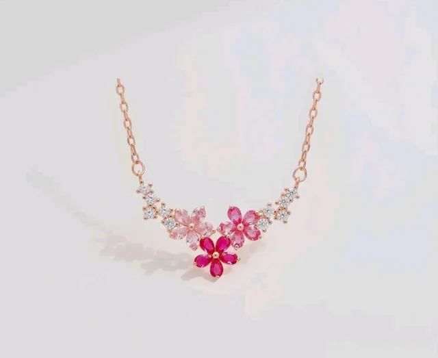 ZAVYA 925 Sterling Silver Rose Gold Plated Necklace with Cubic Zirconia | Gift for Women & Girls | With Certificate of Authenticity & 925 Hallmark