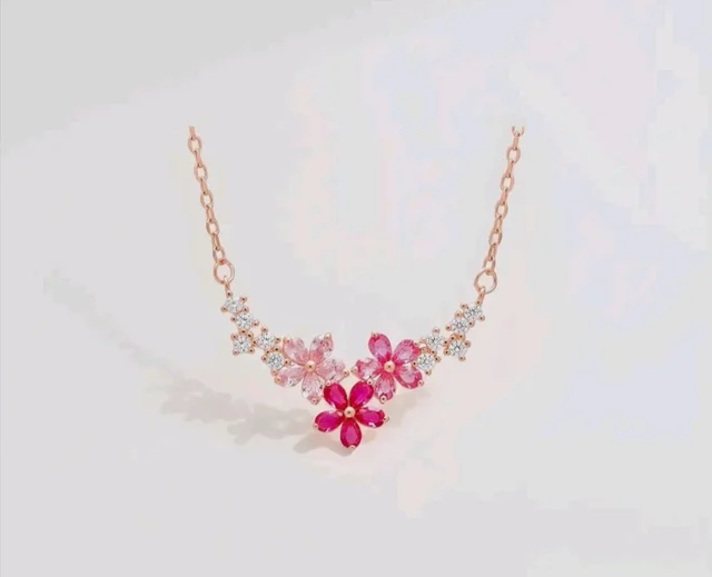 ZAVYA 925 Sterling Silver Rose Gold Plated Necklace with Cubic Zirconia | Gift for Women & Girls | With Certificate of Authenticity & 925 Hallmark
