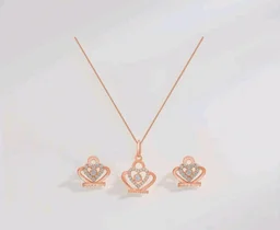 ZAVYA 925 Sterling Silver Heart Glow Rose Gold Plated Jewelry Set | Gift for Women & Girls | With Certificate of Authenticity & 925 Hallmark