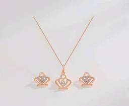 ZAVYA 925 Sterling Silver Heart Glow Rose Gold Plated Jewelry Set | Gift for Women & Girls | With Certificate of Authenticity & 925 Hallmark