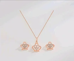 ZAVYA 925 Sterling Silver Heart Glow Rose Gold Plated Jewelry Set | Gift for Women & Girls | With Certificate of Authenticity & 925 Hallmark