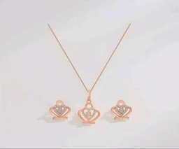ZAVYA 925 Sterling Silver Heart Glow Rose Gold Plated Jewelry Set | Gift for Women & Girls | With Certificate of Authenticity & 925 Hallmark