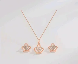 ZAVYA 925 Sterling Silver Heart Glow Rose Gold Plated Jewelry Set | Gift for Women & Girls | With Certificate of Authenticity & 925 Hallmark