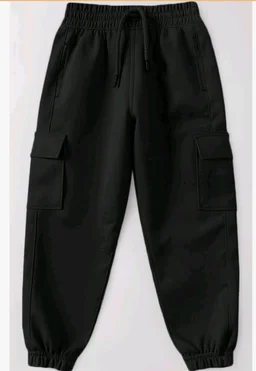 Trampoline Boys & Girls Cotton Terry Cargo Joggers with 4 Utility Pockets | Elastic Waist with Drawstring | Ribbed Cuffs | Soft Kids Jogger Pants for Casual Wear & Outdoor Play
- 4-5 y, Black