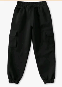 Trampoline Boys & Girls Cotton Terry Cargo Joggers with 4 Utility Pockets | Elastic Waist with Drawstring | Ribbed Cuffs | Soft Kids Jogger Pants for Casual Wear & Outdoor Play
- 6-7 y, Black