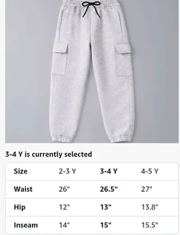 Trampoline Boys & Girls Cotton Terry Cargo Joggers with 4 Utility Pockets | Elastic Waist with Drawstring | Ribbed Cuffs | Soft Kids Jogger Pants for Casual Wear & Outdoor Play
- 16 y, Grey