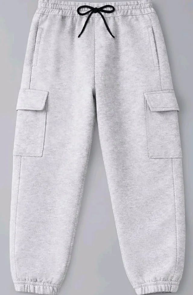 Trampoline Boys & Girls Cotton Terry Cargo Joggers with 4 Utility Pockets | Elastic Waist with Drawstring | Ribbed Cuffs | Soft Kids Jogger Pants for Casual Wear & Outdoor Play
- 10-11 y, Grey