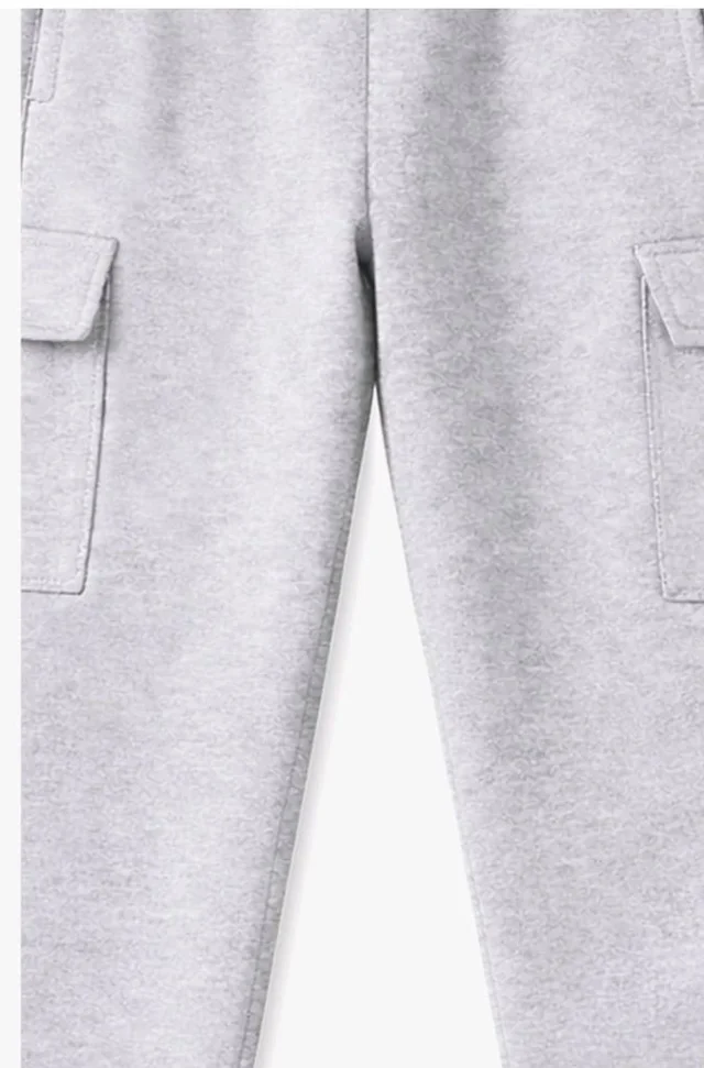 Trampoline Boys & Girls Cotton Terry Cargo Joggers with 4 Utility Pockets | Elastic Waist with Drawstring | Ribbed Cuffs | Soft Kids Jogger Pants for Casual Wear & Outdoor Play
- 10-11 y, Grey