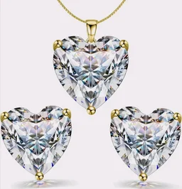 HighSpark 925 Silver Solitaire Heart Earrings Pendant Necklace Set for Women | 92.5 Sterling Silver & Diamond like Brilliance Sparkling Zirconia | Lovely Gift