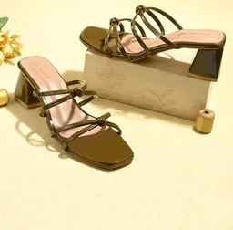 Women's Block Heel Sandals | Stylish Knot Strap Slip-On Heels | Square Toe Fashion Mules | Cushioned Party, Office & Casual Wear Sandals