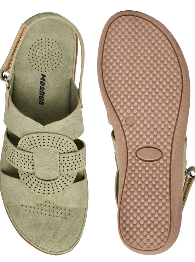 Moshun Criss Cross Sandals for Women & Girls | Multi Strap & X Strap Flat Sandals, Bounce Back Technology Footbed with Adjustable Strap, Anti-Slip Sole | Lightweight Daily Wear Casual Slip-On Sandals