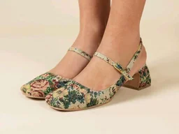 Theater Women Twiggy Mary Jane Block Heel Sandals with Square Toe and Adjustable Buckle Slingback | Cushioned Comfort for Office & Formal Wear