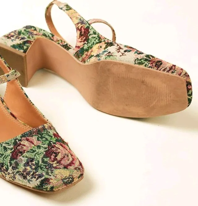 Theater Women Twiggy Mary Jane Block Heel Sandals with Square Toe and Adjustable Buckle Slingback | Cushioned Comfort for Office & Formal Wear