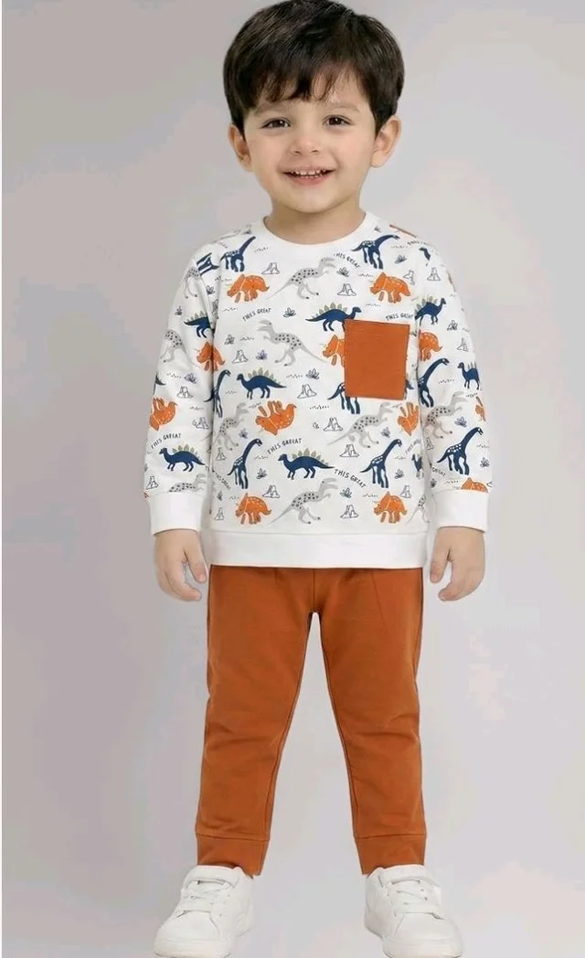 Boys Cotton Clothing Set
Full Sleeve Printed T-Shirt & Pant, Soft Cotton Wear Outfit, Comfortable for Wear
- 0-1 y, Dinosaur
