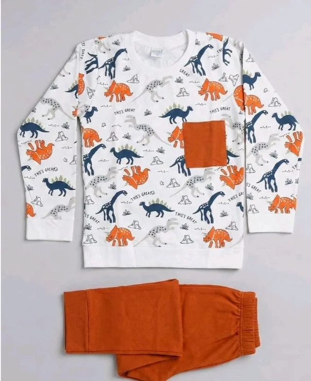 Boys Cotton Clothing Set
Full Sleeve Printed T-Shirt & Pant, Soft Cotton Wear Outfit, Comfortable for Wear
- 0-1 y, Dinosaur