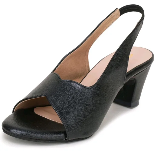 TRASE Ankle Strap Pointed Toe Block Heel Pumps Sandals For Women| Fashionable Sandals, Office, Party and Formal Occasions | Light weight, Soft Footbed, Comfortable & Stylish - (47067)