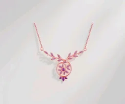 GIVA 925 Silver 18k Gold Plated Rose Gold Zircon Necklace | Gifts for Women & Girls