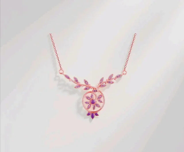 GIVA 925 Silver 18k Gold Plated Rose Gold Zircon Necklace | Gifts for Women & Girls