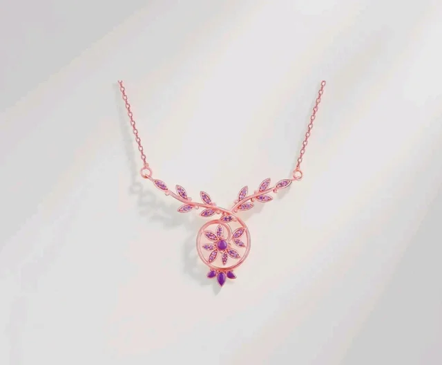 GIVA 925 Silver 18k Gold Plated Rose Gold Zircon Necklace | Gifts for Women & Girls