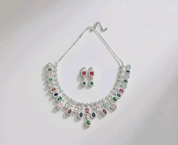 Karatcart Silver Toned American Diamond Studded Jewellery Set for Women