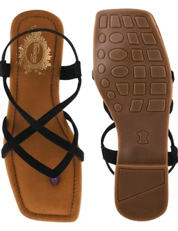 Shoetopia Women’s Toe Ring Flat Sandals, Strappy Cross Strap Slip-On Flats, Comfortable Casual Daily Summer Footwear