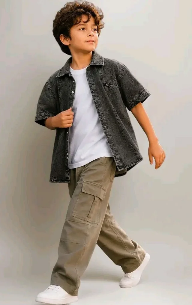 Boys Combo |Graphic Soft Breathable Active Play Tshirt | Cargo Trousers with Utility Pockets | Premium Coordinated Outfit for Active Kids
- 6-7 Y, Olivr & Grey