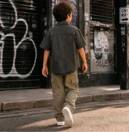 Boys Combo |Graphic Soft Breathable Active Play Tshirt | Cargo Trousers with Utility Pockets | Premium Coordinated Outfit for Active Kids
- 7-8 Y, Olivr & Grey
