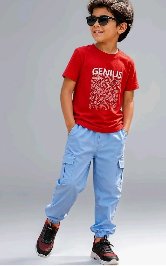 Boys Combo |Graphic Soft Breathable Active Play Tshirt | Cargo Trousers with Utility Pockets | Premium Coordinated Outfit for Active Kids
- 7-8 Y, Red & Navy
