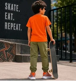 Boys Combo |Graphic Soft Breathable Active Play Tshirt | Cargo Trousers with Utility Pockets | Premium Coordinated Outfit for Active Kids
- 11-12 y, Red & Navy