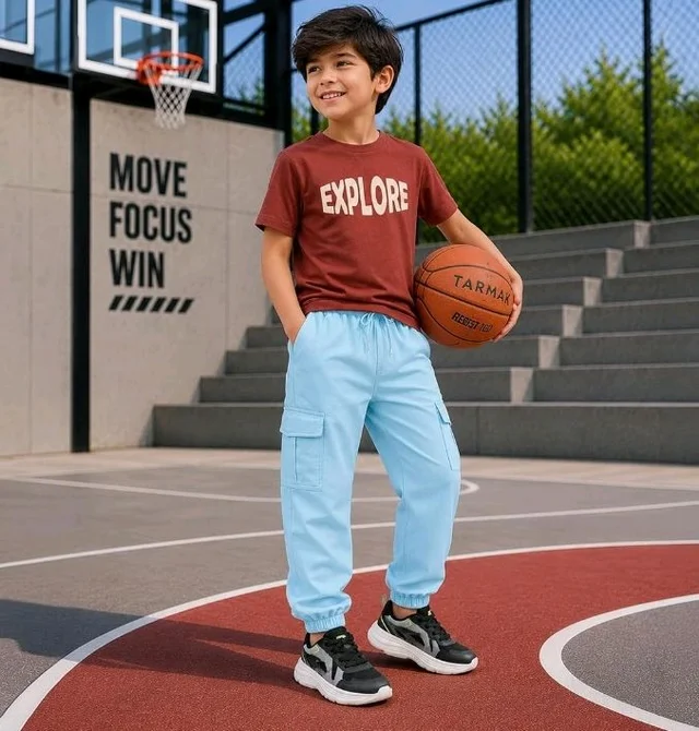 Boys Combo |Graphic Soft Breathable Active Play Tshirt | Cargo Trousers with Utility Pockets | Premium Coordinated Outfit for Active Kids
- 5-6 Y