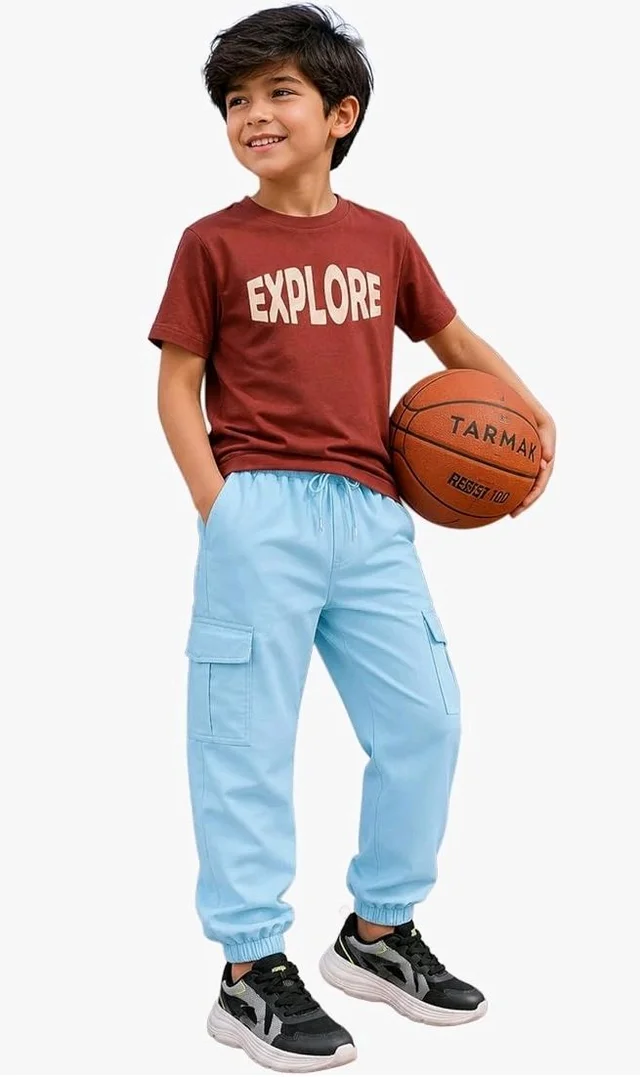Boys Combo |Graphic Soft Breathable Active Play Tshirt | Cargo Trousers with Utility Pockets | Premium Coordinated Outfit for Active Kids
- 11-12 y