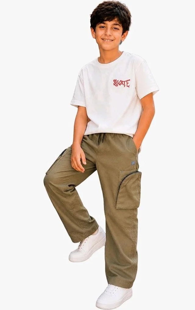 Boys Combo |Graphic Soft Breathable Active Play Tshirt | Cargo Trousers with Utility Pockets | Premium Coordinated Outfit for Active Kids
- 5-6 Y