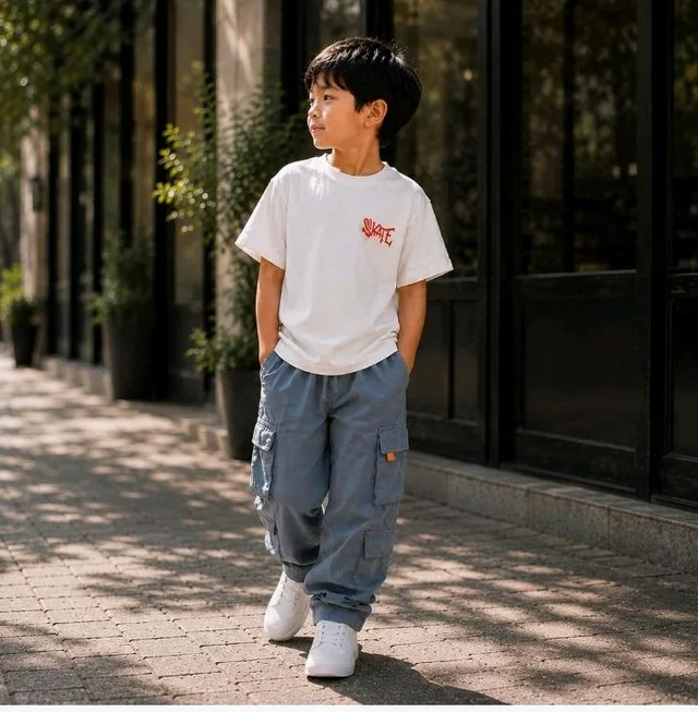 Boys Combo |Graphic Soft Breathable Active Play Tshirt | Cargo Trousers with Utility Pockets | Premium Coordinated Outfit for Active Kids
- 9-10 Y, White & Navy Blue