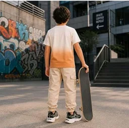 Boys Combo |Graphic Soft Breathable Active Play Tshirt | Cargo Trousers with Utility Pockets | Premium Coordinated Outfit for Active Kids
- 13-14 Y, White & Navy Blue
