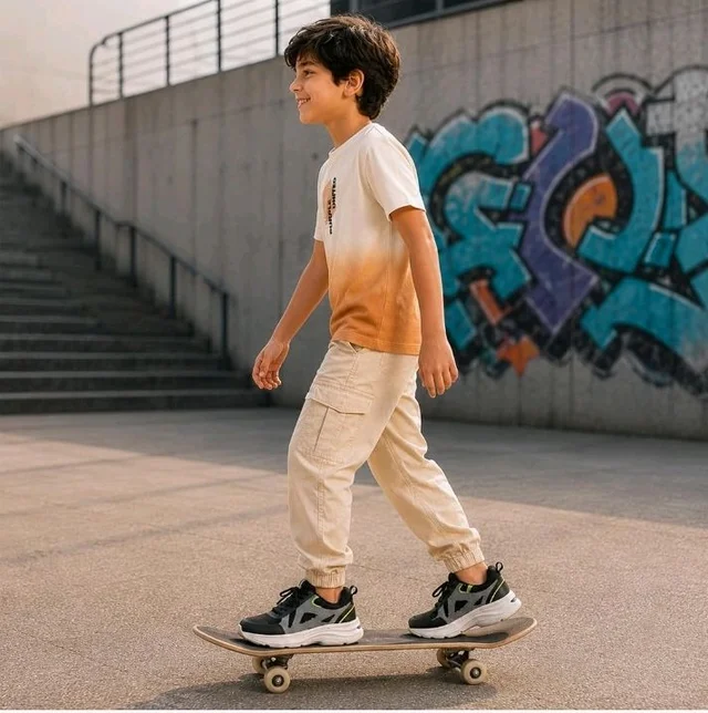 Boys Combo |Graphic Soft Breathable Active Play Tshirt | Cargo Trousers with Utility Pockets | Premium Coordinated Outfit for Active Kids
- 9-10 Y, Baige