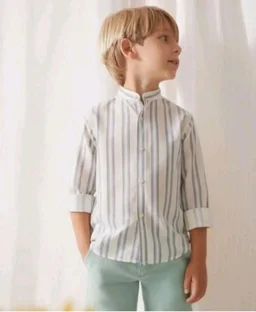 A.T.U.N. (ALL THINGS UBER NICE) Boys 100% Cotton Band Collar Shirt | Soft Fabric with Button Front Style & Roll-Up Sleeves | Comfortable Casual Kids Shirt
- 9-10 Y, Blue