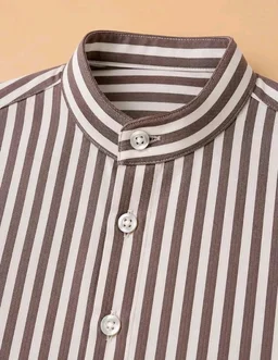 A.T.U.N. (ALL THINGS UBER NICE) Boys 100% Cotton Band Collar Shirt | Soft Fabric with Button Front Style & Roll-Up Sleeves | Comfortable Casual Kids Shirt
- 5-6 Y, Brown