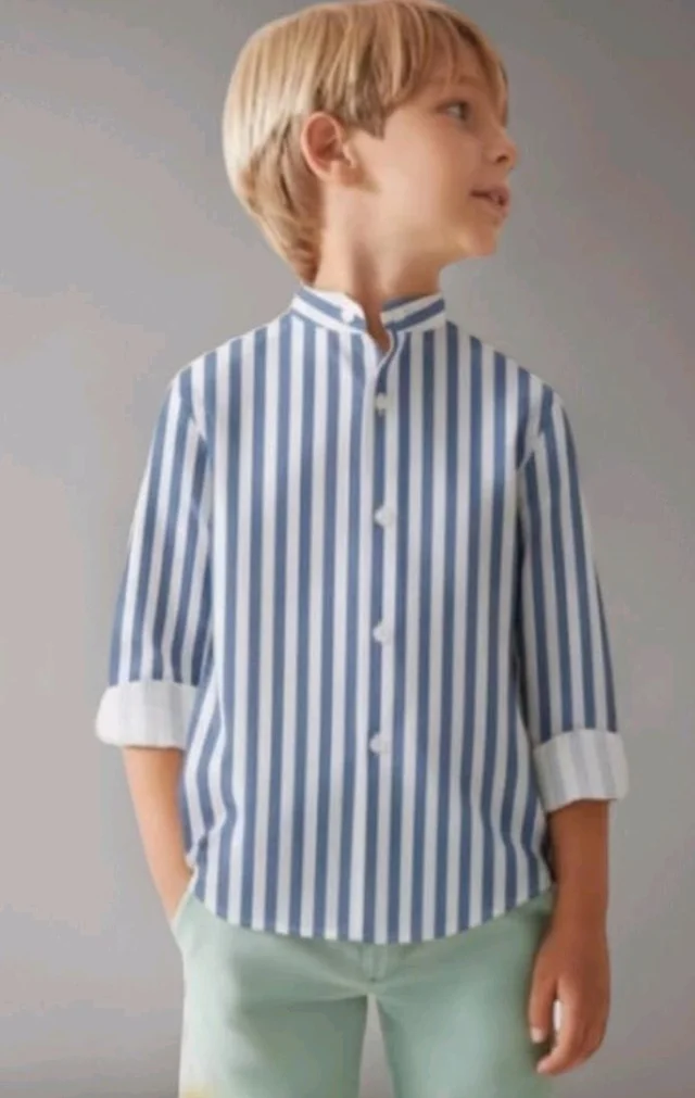A.T.U.N. (ALL THINGS UBER NICE) Boys 100% Cotton Band Collar Shirt | Soft Fabric with Button Front Style & Roll-Up Sleeves | Comfortable Casual Kids Shirt
- 9-10 Y, Navy Blue