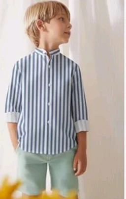 A.T.U.N. (ALL THINGS UBER NICE) Boys 100% Cotton Band Collar Shirt | Soft Fabric with Button Front Style & Roll-Up Sleeves | Comfortable Casual Kids Shirt
- 9-10 Y, Navy Blue