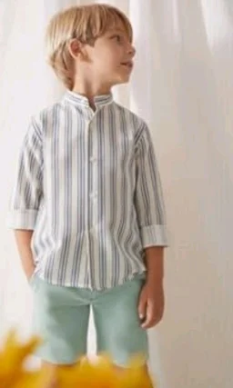 A.T.U.N. (ALL THINGS UBER NICE) Boys 100% Cotton Band Collar Shirt | Soft Fabric with Button Front Style & Roll-Up Sleeves | Comfortable Casual Kids Shirt
- 9-10 Y, Blue 1