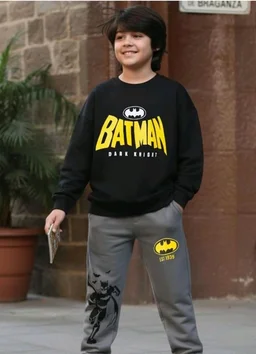 Nap Chief Kids Official Superheros Printed Cotton Co ord set for Boys & Girls, Sweatshirt and Joggers Clothing Set for Casual Wear
- 12- 13 Y, Black &Grey