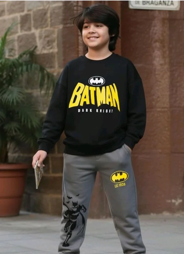 Nap Chief Kids Official Superheros Printed Cotton Co ord set for Boys & Girls, Sweatshirt and Joggers Clothing Set for Casual Wear
- 12- 13 Y, Black &Grey