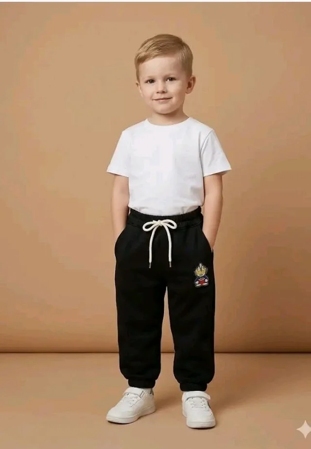 A.T.U.N. (ALL THINGS UBER NICE) Boys Premium Cotton Jogger Pants with Elastic Waist & Adjustable Drawstring | Soft Touch Applique Detail Comfortable Bottom Wear for Kids
- 4-5 Y, Black