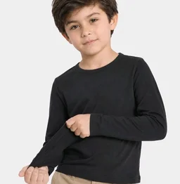 ORANGE SUGAR Kids Full Sleeve T-Shirt | Cotton Round Neck | Soft Breathable Fabric | Casual Wear for Boys & Girls
- 4-5 Y, Black stripes